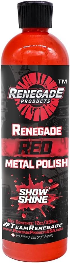Renegade Products Red Liquid Metal Polish - Metal Polish & Car Scratch Removal, for Use on Chrome, Stainless Steel, & Aluminum, Cleaner & Polish for Cars, Trucks, Bikes