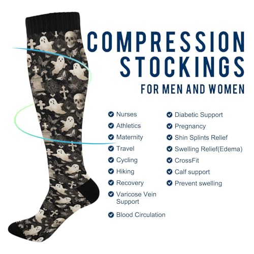 Image of Pigsaly Womens Compression Socks Yellow Stars Funny Brown Capybara Knee High Socks Athletic Tube Sock Outdoor Sport Socks