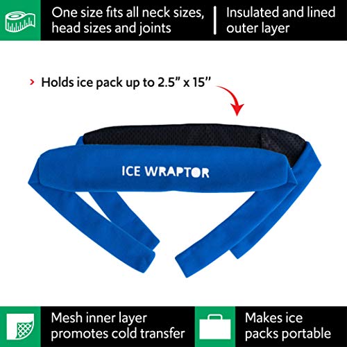 Image of Cooling Bandana+6 Inserts ICE WRAPTOR:Just Add Water & Freeze. Cools Neck, Head, Joints. Portable Ice Therapy for Pain Relief.Adjustable, Lightweight - w /6x 2.5 inchx15 inch Reusable Cryosheet Inserts