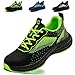 Zapatos De Seguridad Hombre Mujer Calzado de Trabajo con Punta de Acero Ligero Comodo Zapatillas Seguridad Transpirables Verde EU 43
