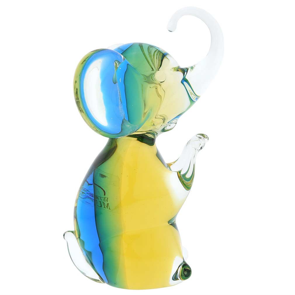 Amazon.co.jp: GlassOfVenice ムラーノガラス 象 アンバーアクア