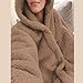 CUBRIDGE Wearable Blanket Hoodie for Adult, Extra Soft Loose Flannel Sweatshirts, One Size Fits All, TV Wrap Blanket, Brown