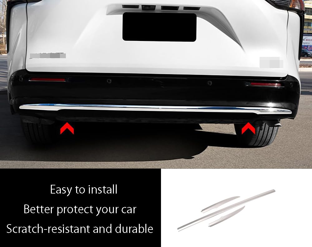 KELEIMAI Car Accessories Fit for Toyota Sienna 2021 2022 2023 2024 2025 LE XLE Exterior Rear Bumper Protector Guard Cover Trim Chrome ABS 3 PCS
