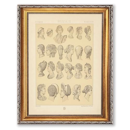 Vintage Framed Roman Hairstyles Wall Art Canvas Print Oil Paintings