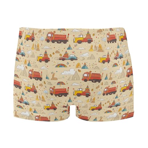 Fire Engines Mens Swim Trunk Swimwear Bathing Suit Swim Brief Square Leg Board Short S B0403348