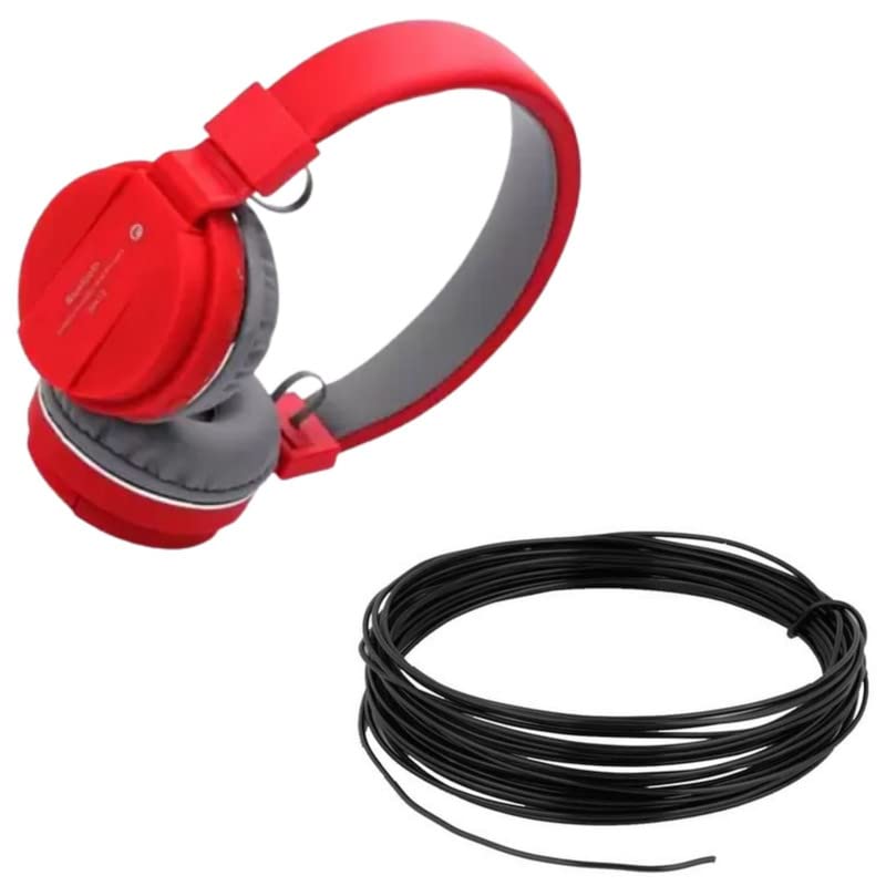 Combo Pack of 2 Items - Comfortable On-Ear Bluetooth Wireless Headphone, Flexible 2.5mm Copper Wire for Home or Domestic Industrial Electric Wiring, Electric Wire-5Mtr (Black Color)-image-31