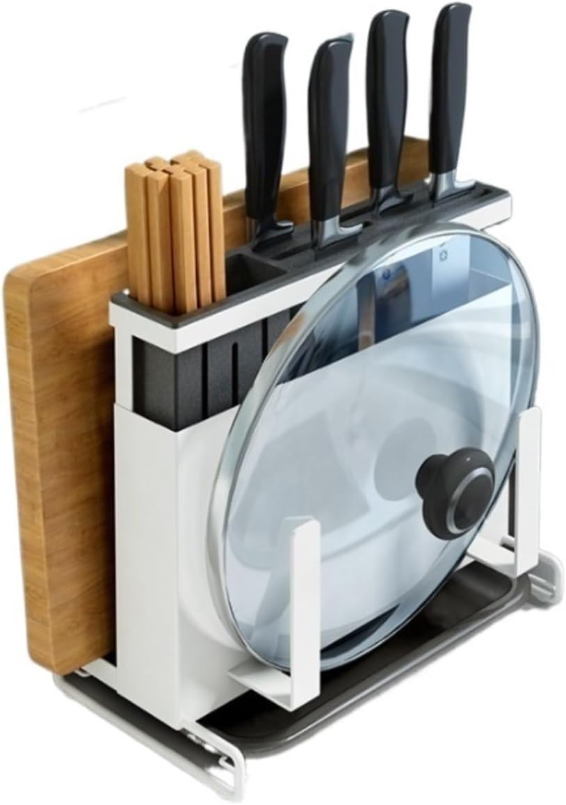 Kitchen Knife Holder Stainless Steel Kitchen Knife Holder Storage Organizer Knife Rack Stand Metal Knife Block Cooking Tool Knofe Holder(B)