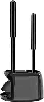 SetSail Toilet Brush and Plunger Set, Semi-Hidden Toilet Plungers, Black
