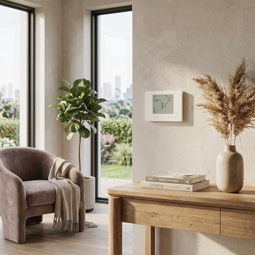 Termostato RF Wireless Programmabile per Riscaldamento Elettrico con Display LCD Retroilluminato Controllo Temperatura Ambiente Sonda Termometrica Infrarossi Compatibile Impianti Intelligenti
