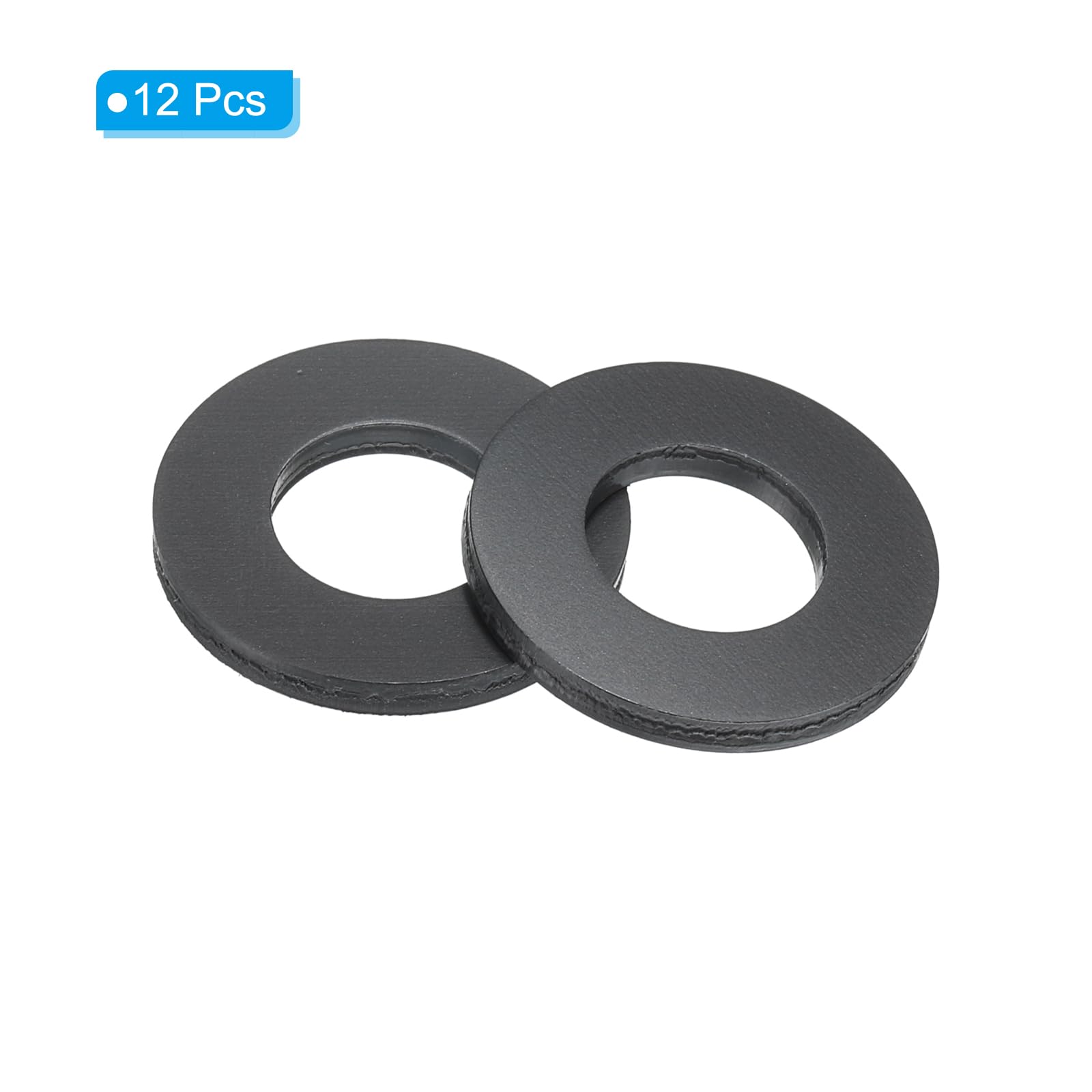M10 x 20 x 2 mm Nylon-Unterlegscheibe, 12 Stück, schwarzer Dichtungsring, Wasserhahn, Rohr, Schlauch, Bolzen