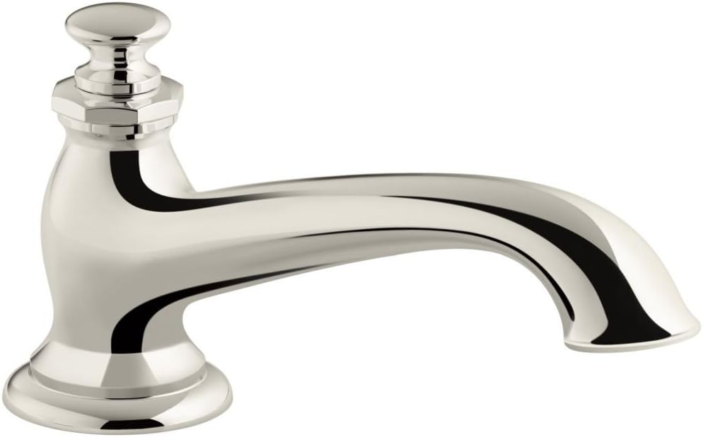 KOHLER K-72777-BN Artifacts Deck-Mount Bath Spout with Flare Design, Less Handles, Vibrant Brushed Nickel