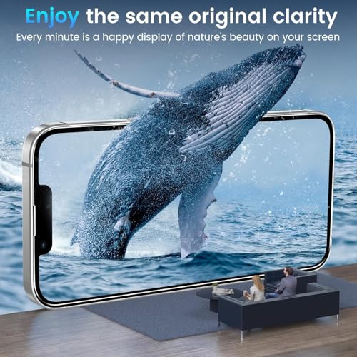 Image of Mr.Shield [2 Pack] Easy-X Screen Protector for iPhone 14 /13 /17e /16e /13 Pro | 9H Hardness Tempered Glass Guard, Military Grade Shatterproof, Easy Installation Tray, HD Clarity, Case-Friendly
