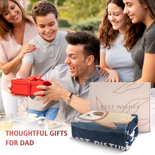 Funny Gifts for Dad, Dad is Charging Sloth Blanket, Dads Birthday Gift from Daughter Son, Dads Gifts for Christmas Fathers Day Christmas, Soft Sloth Throws Blanket for Father 60" x 50" - Image 3