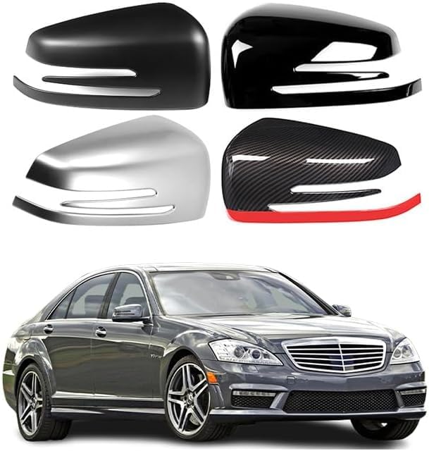 Coques de rétroviseurs Mercedes GL X166 anti rayures remplacement noir ABS