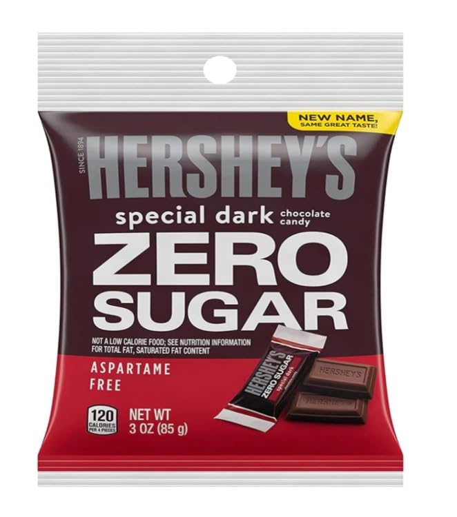 Miniatura 6 de Zero Sugar Hershey - Paquete variado  Paquete de 5  Relleno de caramelo, chocolates, oscuro especial, empanadas de menta, tazas de mantequilla de
