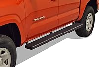 Vista 1 de APS Estribos de 5 pulgadas, color negro, compatibles con Toyota Tacoma 2005-2023 de doble cabina de tripulación de acero inoxidable