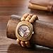 Imagen de JewelryWe Reloj Cuentas Bohemia Mujer: Reloj de Pulsera Cuarzo Analógico Correa de Elástica de Cuentas Budistas Madera