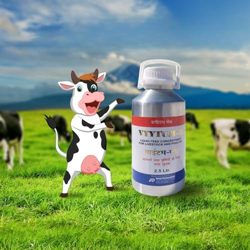Image of Pharma Vyytum-H Veterinary Vitamin H with Vitamin D3 and Vitamin E Liquid Feed Supplement for Cattle, Cow, Buffalo, Poultry, Goat, Sheep and Farm Animals (2.5 LTR)