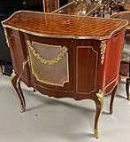 Profondeur : environ 43 cm Casa Padrino Buffet baroque marron marqueterie/doré - Buffet fait main en bois massif avec porte et décorations élégantes - Meubles de salon baroques