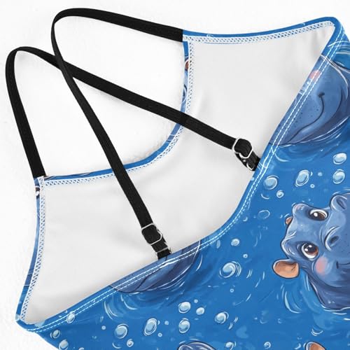 Girls Hippo Swimsuit One Piece Bathing Suit Kids Swimming Suits Beach Swimwear 3-10T4