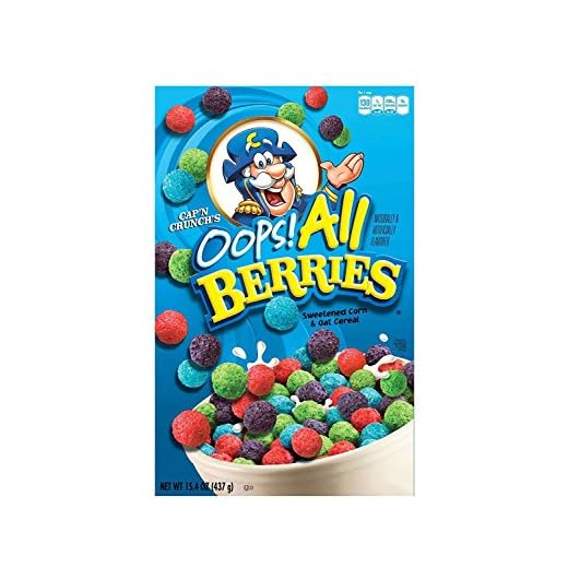 Cap'n Crunch's Oops All Berries Cereal 15.4 Oz (Set of 2)