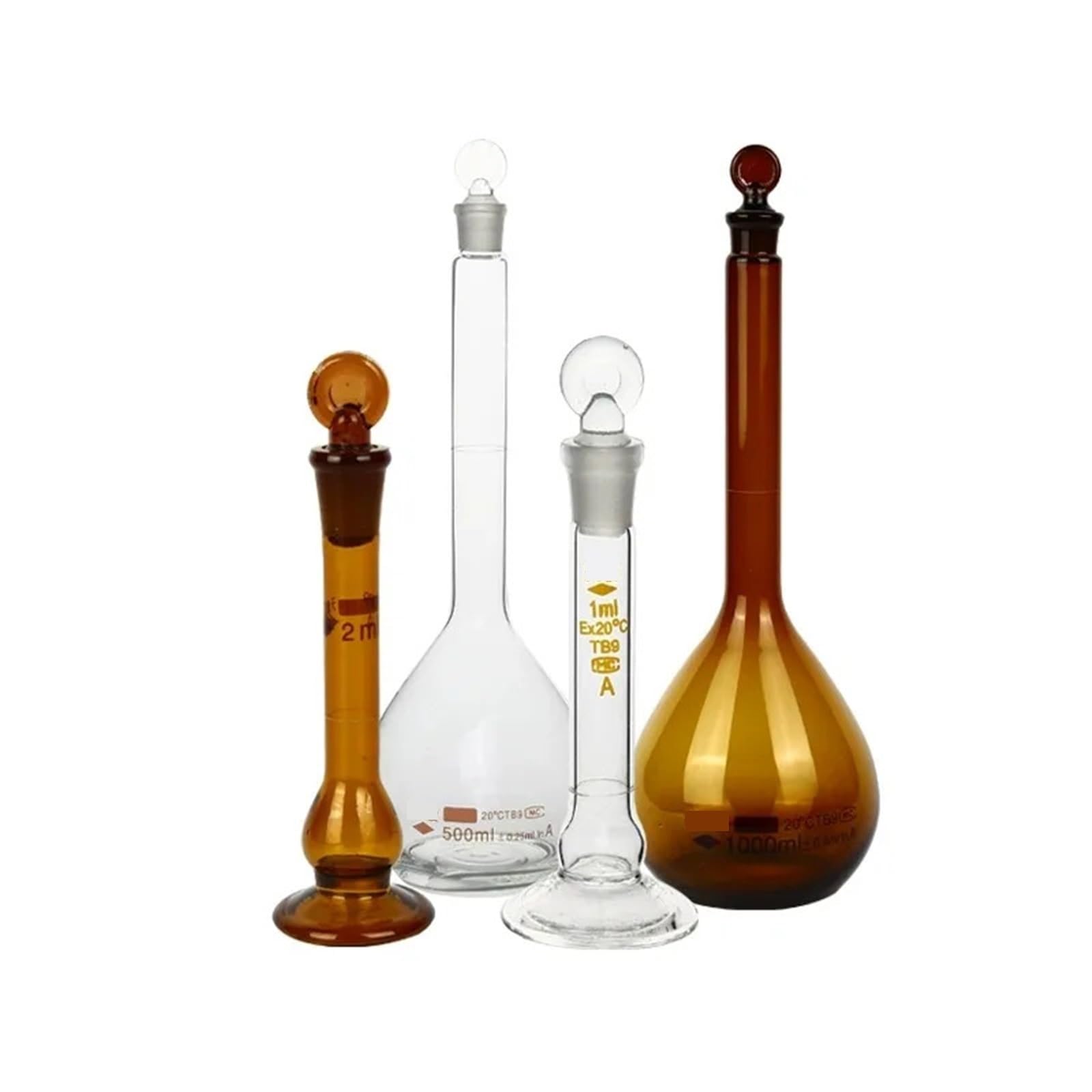 Vetreria da laboratorio for matracci volumetrici in vetro trasparente con tappo(25ml)