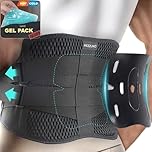 Faja Lumbar Hombre y Mujer con Soporte Ergonómico Extraible - Incluye Almohadilla de Gel Reutilizable de Frio y Calor - Alivio Efectivo para Dolor de Espalda, Ciatica, Hernia Discal , Trabajo - (S)
