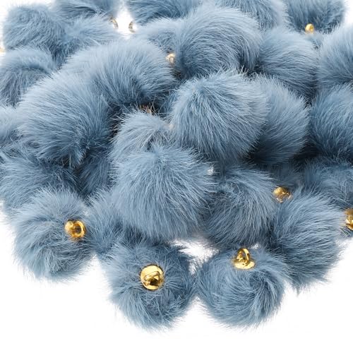 Breloques pompons en forme de petites boules bleu pour bijoux artisanaux - 4