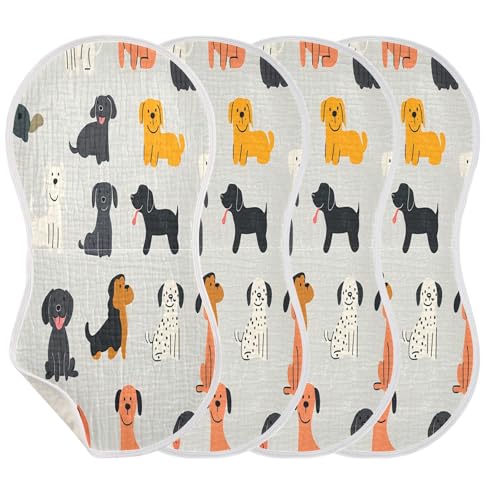 Cartoon Dog Burp Cloths Cotton Baby Washcloths,Large 22x11in Burping Cloth Absorbent and Soft for Newborn Baby Boys and Girls,2 Pack3