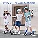 isinwheel S4 Electric Scooter for Kids Ages 6-14, 200W Foldable Kids Electric Scooter with 3 Speeds (5/8/12 Mph), LED Display, Colorful Lights, Gift for Kid
