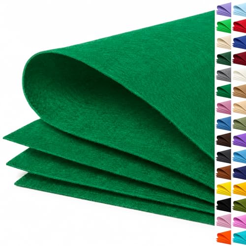 Image of Emerald Green Large Felt Fabric 36 inch x 36 inch (1 Square Yard), 1mm Stiff Felt Sheet, Nonwoven Fabric for Crafts, DIY Projects, Art, Sewing, Lining & Decorations