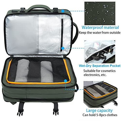Image of BANGE Carry-on Backpack, 45L Expandable Travel Backpacks,Weekend Backpack Briefcase,Waterproof Laptop Backpack Fits For 17.3 inch Laptop