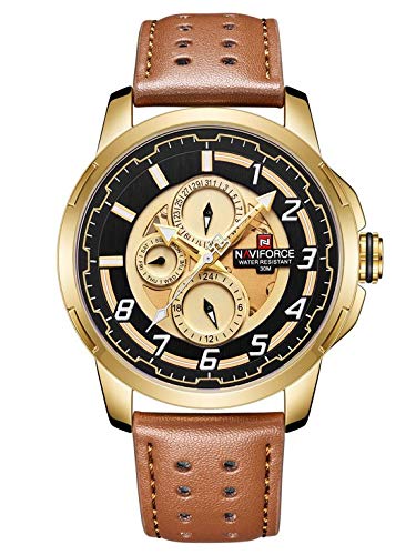 Montre homme Naviforce NF9142 en cuir : le cadeau étanche et mémorable