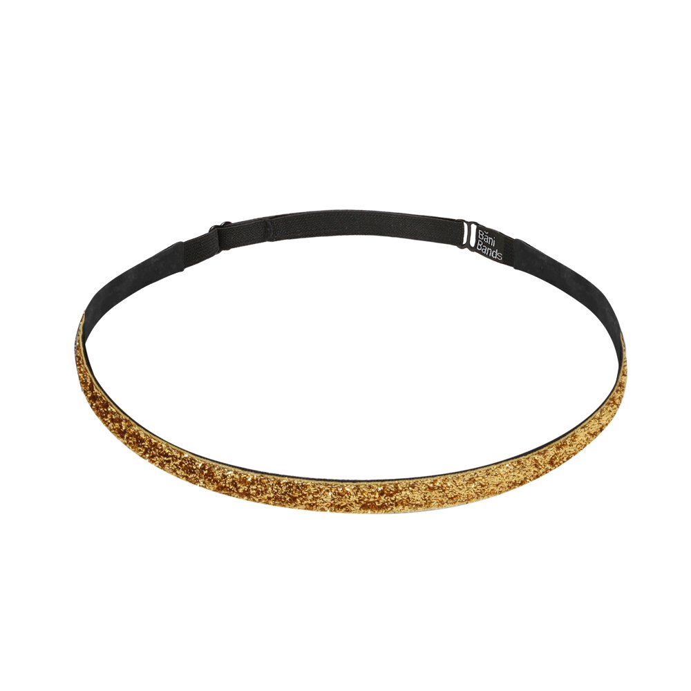 Bani Bands Women's Glitter Skinny Adjustable Headband with Non-Slip Lining