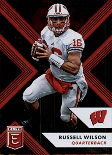 2018 Panini Elite Draft Picks 87 Russell Wilson Wisconsin Badgers Football Card