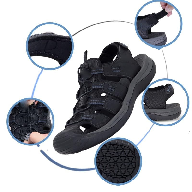 Men Sport Sandals Outdoor Comfortable Adjustable Breathable Slippers Flat Shoes2