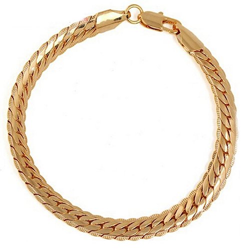 Brussels 08 Bracelet chaîne plaqué or avec fermoir mousqueton pour femmes et filles Cover
