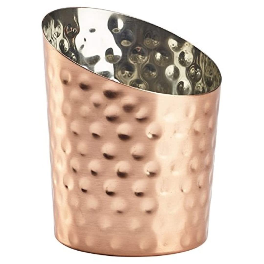 Genware NEV-SVHA10C Copper Plated Hammered Angled Cone, 11.6 cm x 9.5 cm