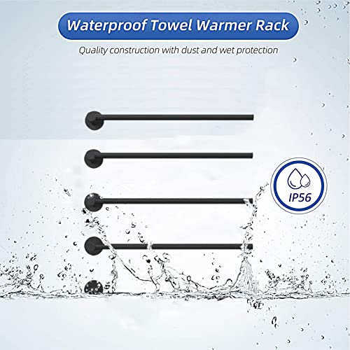 Calentador de toallas blanco de 4 barras con interruptor integrado para pared 2
