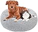 Purefun Legowisko dla psa 80 cm, szare legowisko dla średnich psów, wygodne okrągłe legowiska dla psów, ultramiękkie, uspokajające legowisko dla psa, antypoślizgowe sztuczne futro, legowisko dla zwierząt domowych, łagodzące stawy psa i kota, lepszy sen