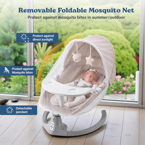 Image of SOFTIES Automatic Baby Swing Cradle | Electric Jhula Cum Rocker 0-12 Months