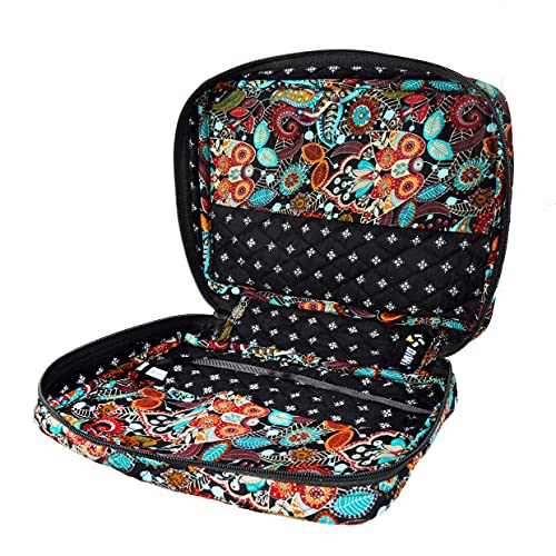 Image of DIWI Quilted Bible Cover Medium Sizes 8.75 X 6.25 X 2.5 Inches Good Book Case (M, C1 Jungle Secret)