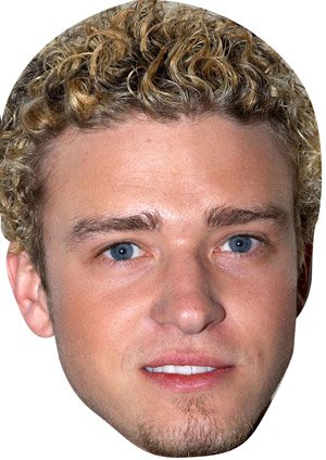 FoxyPrinting Nsync1 Justin Timberlake Celebrity Cardboard Party Face Mask Fancy Dress