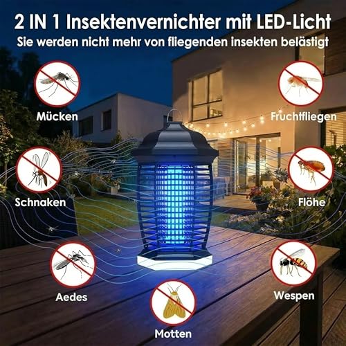 Insektenvernichter Elektrisch Mit LED-Licht, Fliegenfalle 4200V Mückenfalle – Ansicht 2