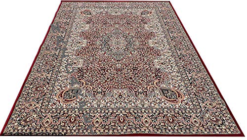 Image of Kashmiri Traditional Woollen Carpet with Advanced 1 Inch Thickness & Classical Look 180x275cm (6x9 Feet) Color Maroon