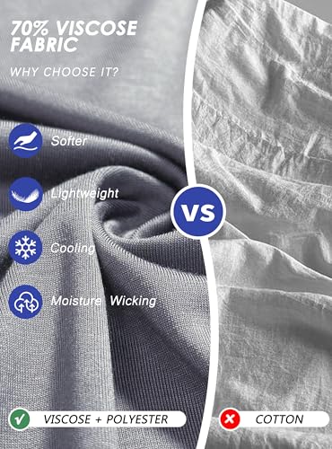 SlumberMee Mens Pajama Set Soft Cooling Viscose Summer Pjs Short Sleeve Sleepwear 2 Piece Set V Neck Loungewear with Pockets2