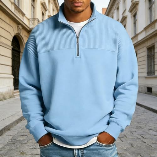 Pull décontracté col zippé homme résistant au quotidien urbain