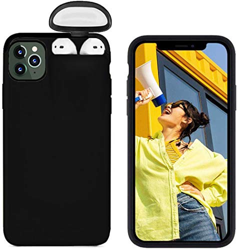BETTERSHOP  Coque de Protection pour téléphone Portable Compatible avec Apple iPhone 11 Pro Max, AirPods et écouteurs Bluetooth, Coque en Silicone Antichoc y Compris en Verre trempé [CERTIFIÉ QI]