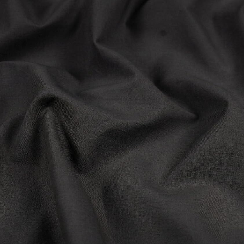 Image of Soimoi Black Solid 60 * 60's Cotton Cambric Fabric by 5 Yards, 56 Inch Wide Light Weight Material Suitable for Kurtis, Blouses, Kids Clothing, Tunics, Dresses and Summer Apparel