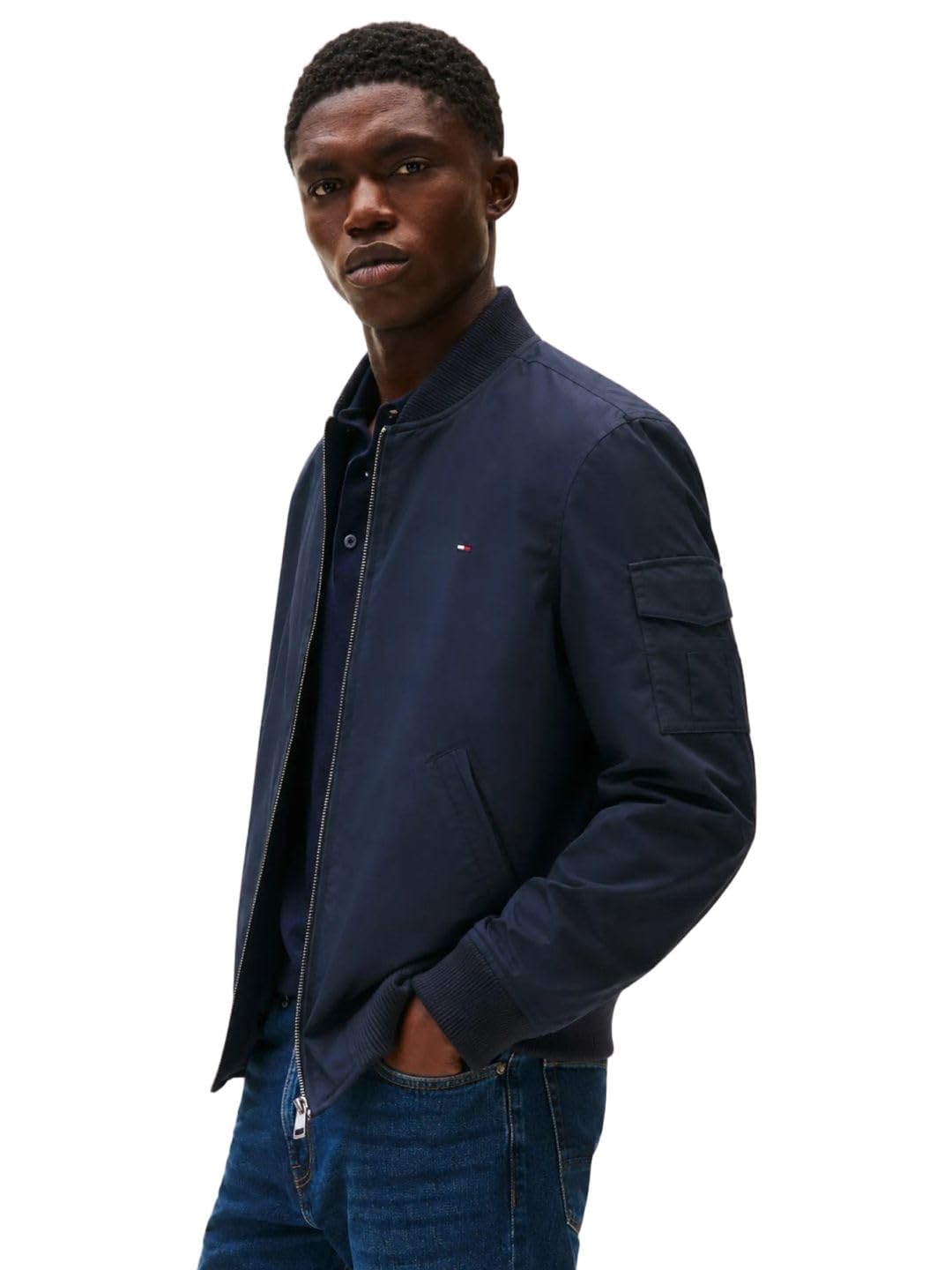 solid relaxed fit polyester jacket